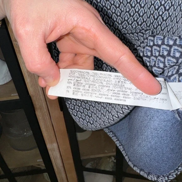 Zara Kids polo knit sweater mini dress navy jaquard print short sleeve girls - Picture 6 of 8